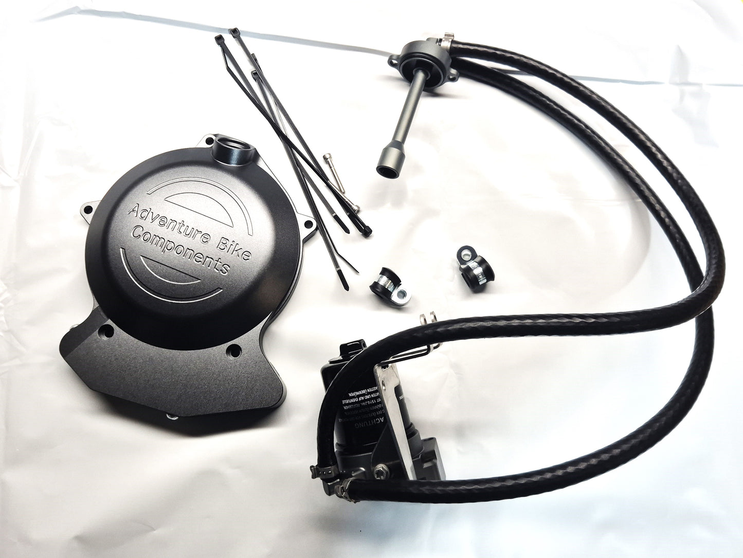 Remote mounted oil filter and Larger clutch cover kit