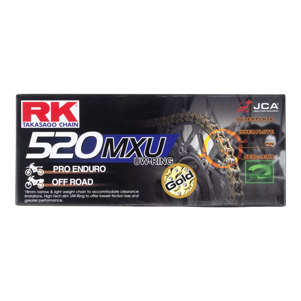 RK CHAIN 520MXU - 120 LINK Gold