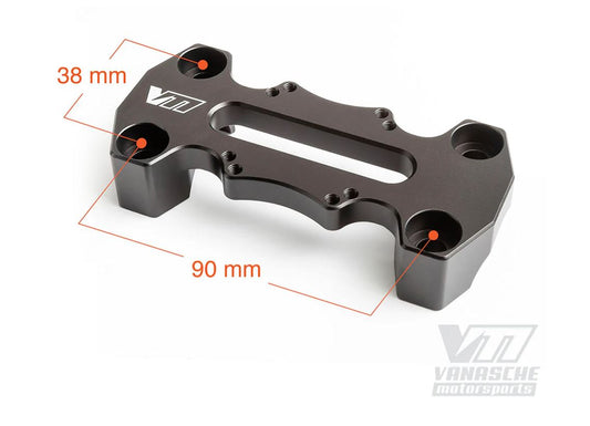 Handlebar Top Clamp with AMPs Pattern 38x90