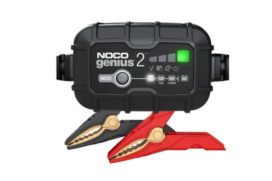 NOCO GENIUS 2 BATTERY CHARGER FOR LEAD ACID 6 & 12V AND 12.8V LITHIUM BATTERIES