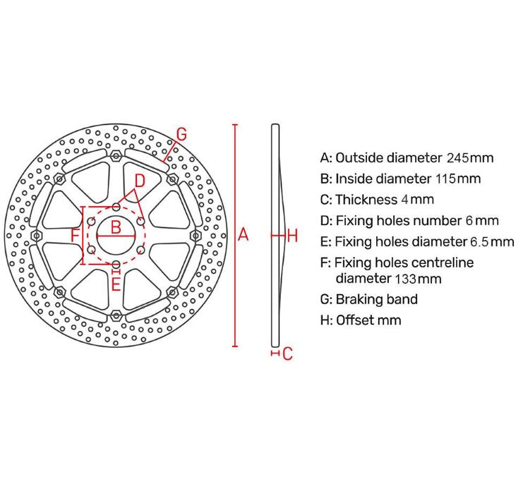 Rear FERODO Disc Brake Rotor 245mm - FMD0263MXR