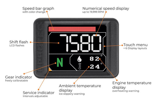 2nd generation Berotec Digital Tacho/Gear indicator/Gear shift flash& Engine temp dash panel for 701/690/GG700