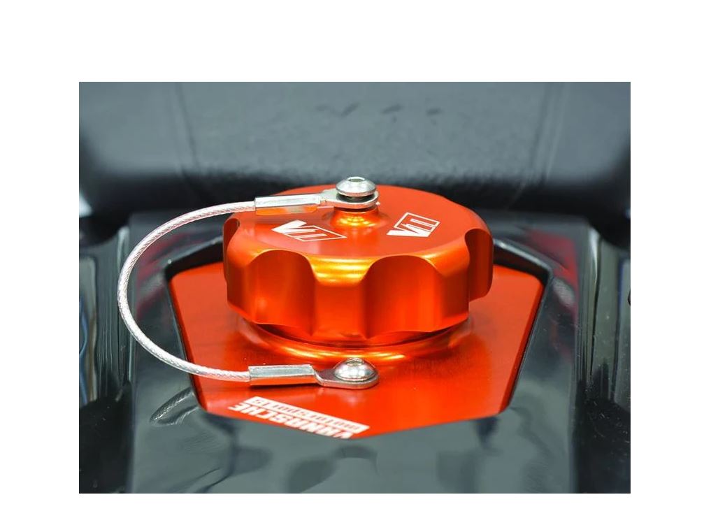 Vanasche Motorsports 2019 KTM 690 fuel filler neck CNC (Black or Orange)