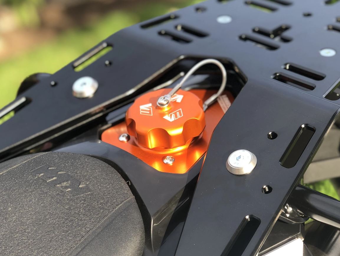 Vanasche Motorsports 2019 KTM 690 fuel filler neck CNC (Black or Orange)