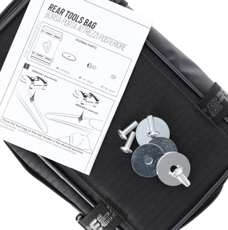 ACERBIS REAR FENDER TOOL BAG BLACK WHITE