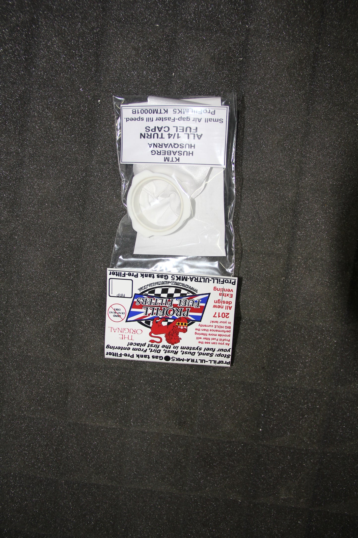 Fuel filler filter sock suits Husqvarna 701 and KTM690 standard fuel cap