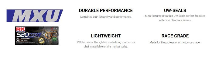 RK CHAIN 520MXU - 120 LINK Gold