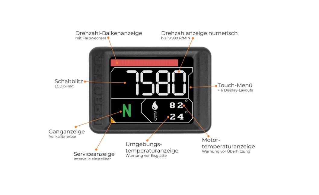 2nd generation Berotec Digital Tacho/Gear indicator/Gear shift flash& Engine temp dash panel for 701/690/GG700